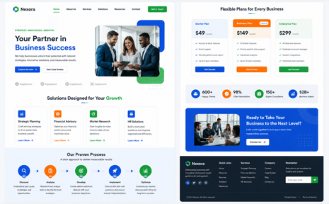 Professional service landing page